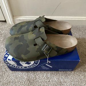 Birkenstock Boston Birko-Flor Desert Soil Camo Green 1023211 Size EU 43 US 10